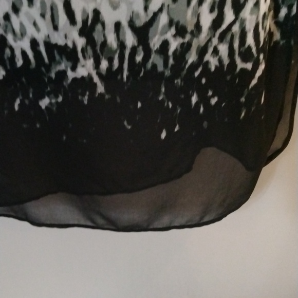 Calvin Klein Long Sleeve Round Neck Ombré Leopard Print Chiffon Tunic Size Med - Picture 5 of 12